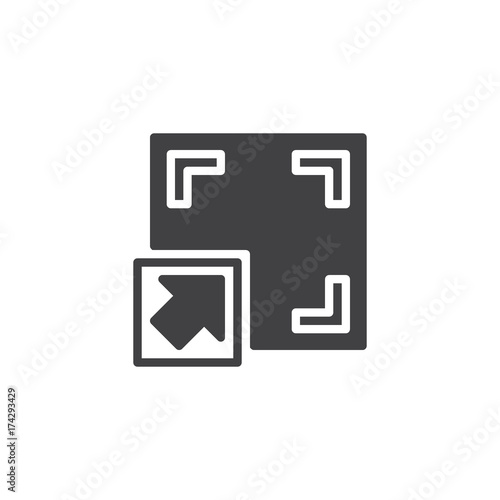Full screen button icon vector, filled flat sign, solid pictogram isolated on white. Symbol, logo illustration.