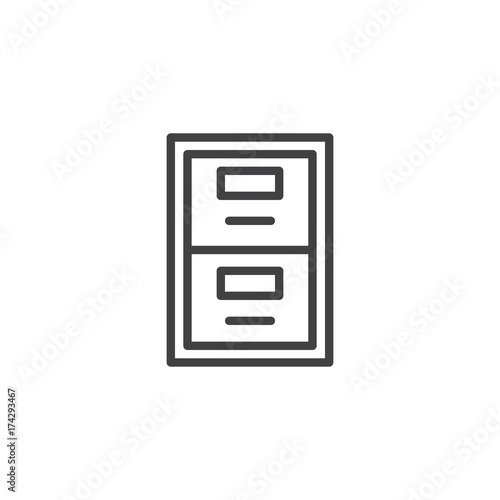 Archive box line icon, outline vector sign, linear style pictogram isolated on white. Symbol, logo illustration. Editable stroke