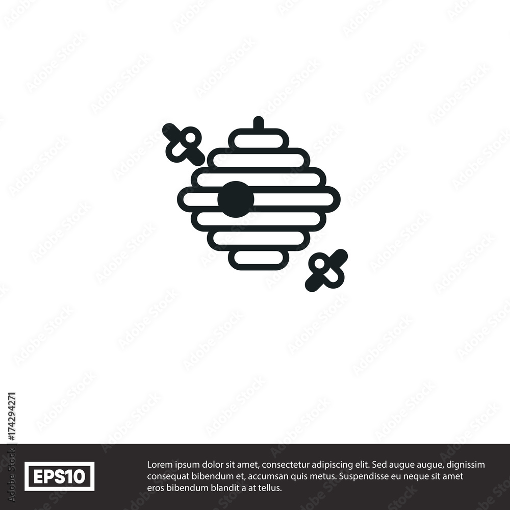 Bee hive vector icon Bee hive vector icon