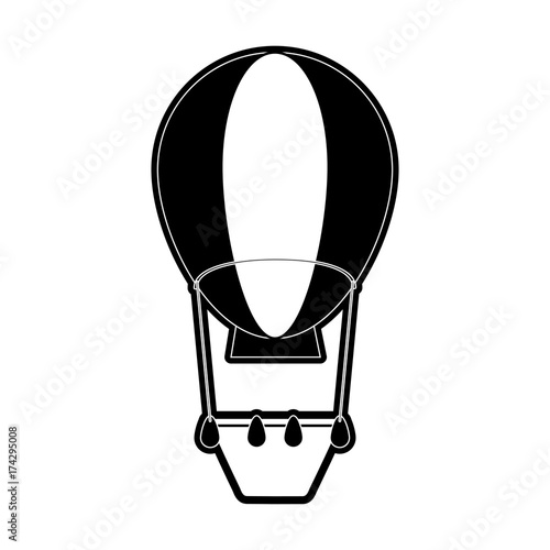 hot air balloon icon image vector illustration design  black and white