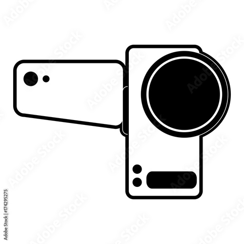 portable video camera icon image vector illustration design  black and white