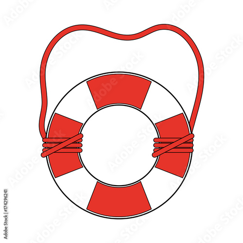 life preserver icon image vector illustration design  orange and white