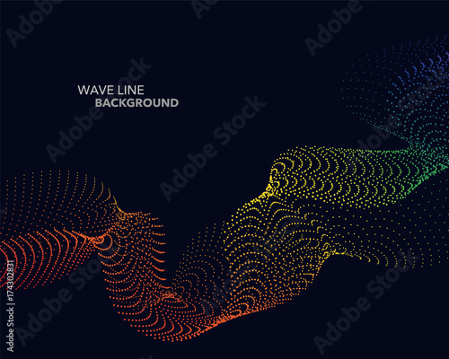 Elegant abstract vector spectrum rainbow gradient wave dot line futuristic style background