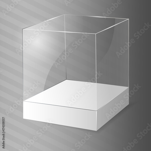Glass Cube. Vector illustration.