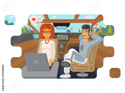Сar is controlled by an autopilot