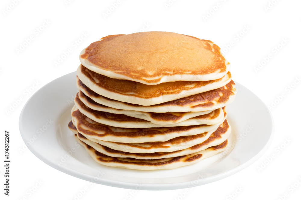 Stack of pancakes isolated on white background Stack of pancakes isolated on white background