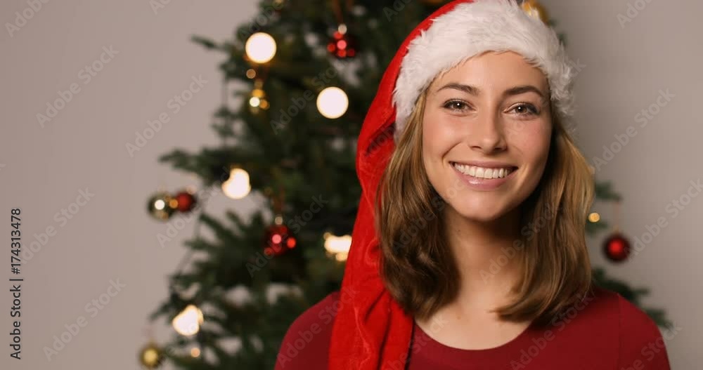 Beautiful smiling Santa girl Beautiful smiling Santa girl