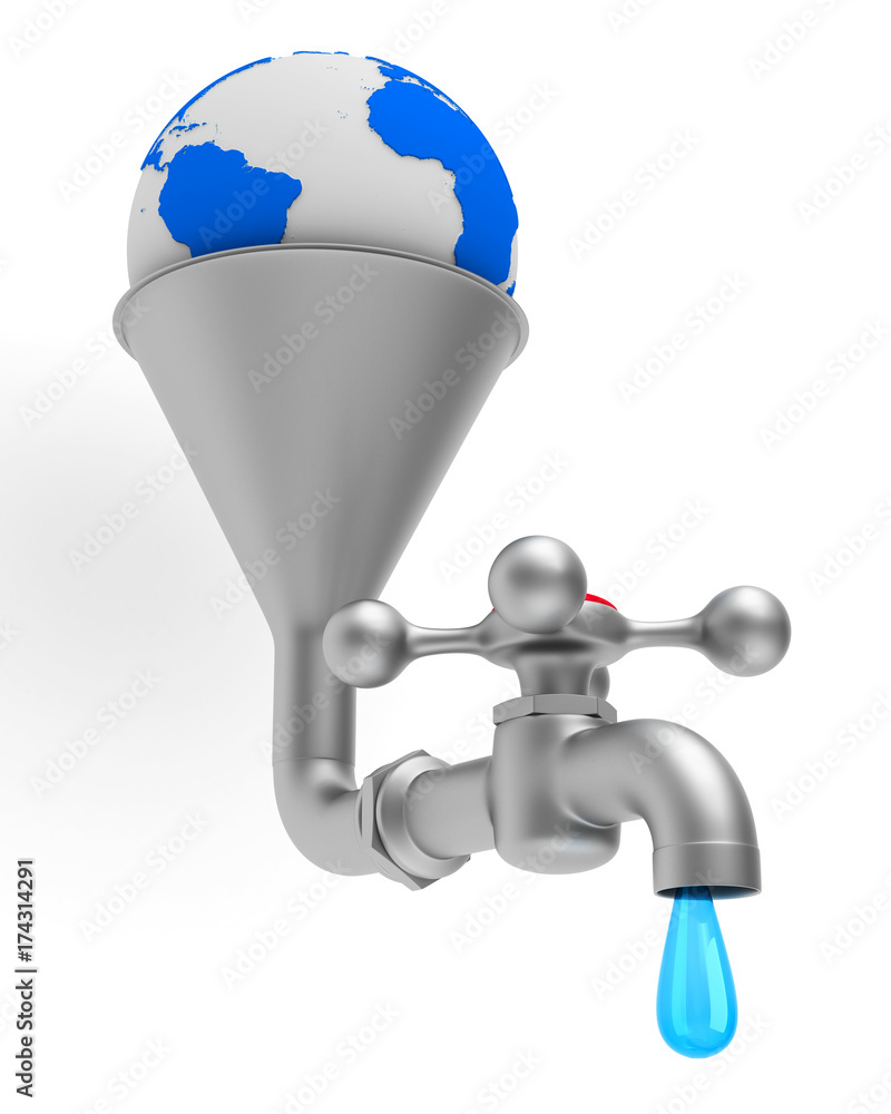 faucet on white background. Isolated 3D illustration faucet on white background. Isolated 3D illustration