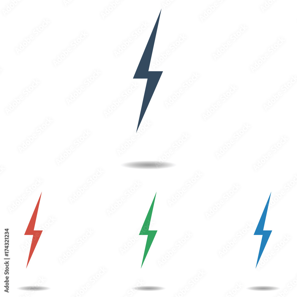 Lightning icon set - simple flat design isolated on white background, vector Lightning icon set - simple flat design isolated on white background, vector