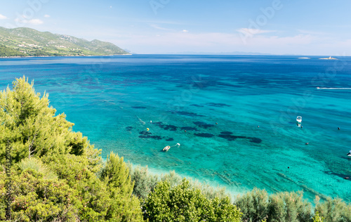 beautiful view on Adriatic sea in Orebic  Peljesac peninsula  Dalmatia  croatia
