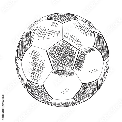Isolated sketch of a soccer ball, Vector illustration