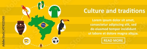 Brazil culture and traditions banner horizontal concept