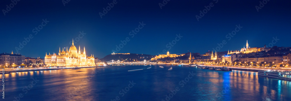Budapest night panorama