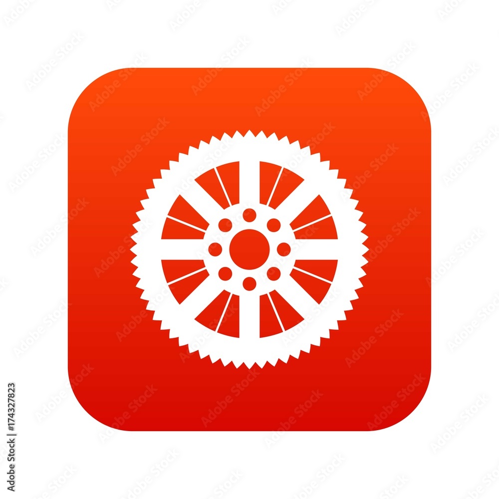 Sprocket from bike icon digital red Sprocket from bike icon digital red
