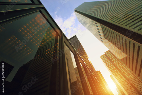 Photography Toronto skyline in financial district
