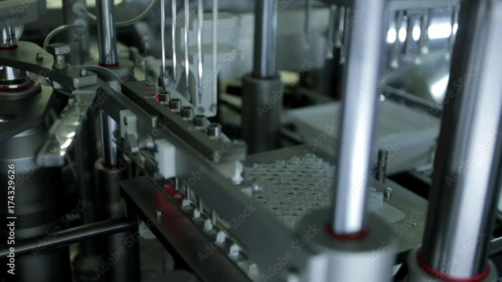 custom made wallpaper toronto digitalRobotic manipulator arms with containers or test tubes with blood on automated conveyor at modern pharmaceutical production plant. Medicine, healthcare concept. Medical analyzer closeup.