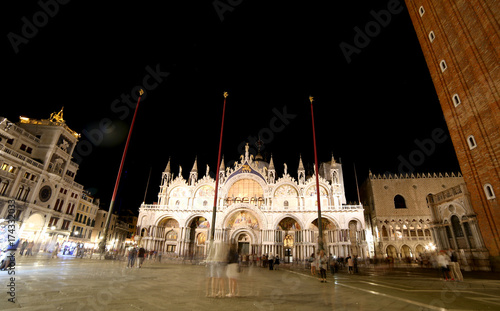 VENICE Italy Saint Mark s Basilica and the Campanile by night