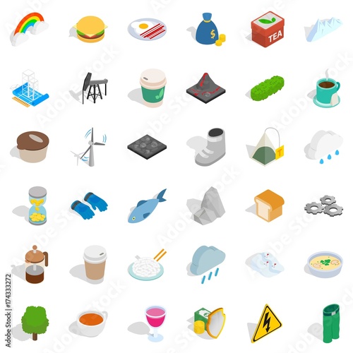 Hourglass icons set, isometric style