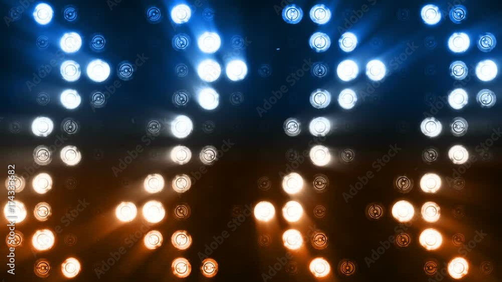 Flashing lights bulb blue orange spotlight flood lights arrow