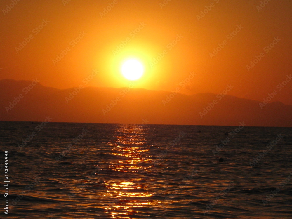 sunset in Side, Antalya, Turkey