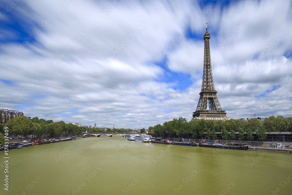 CARTE de PARIS 3D - Monuments Touristiques Stock Illustration