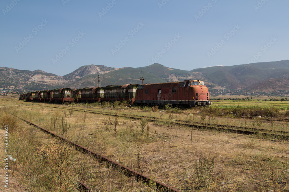 Abandoned and broken czech railway train left in Albania for decay and corrosion Abandoned and broken czech railway train left in Albania for decay and corrosion