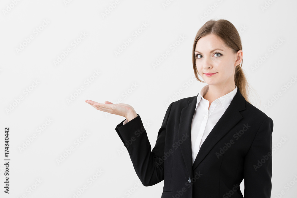 portrait if young businesswoman isolated on white background portrait if young businesswoman isolated on white background