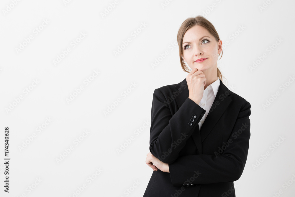 portrait if young businesswoman isolated on white background portrait if young businesswoman isolated on white background