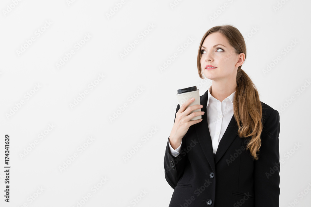 portrait if young businesswoman isolated on white background portrait if young businesswoman isolated on white background