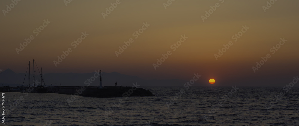 Sun set in Greece / Gouves, Crete Sun set in Greece / Gouves, Crete