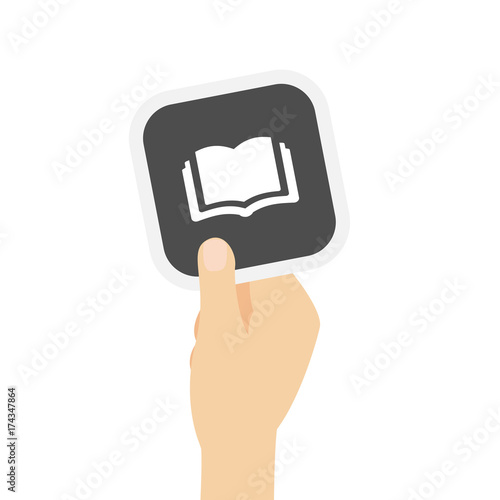 Hand hält graue Karte - Buch