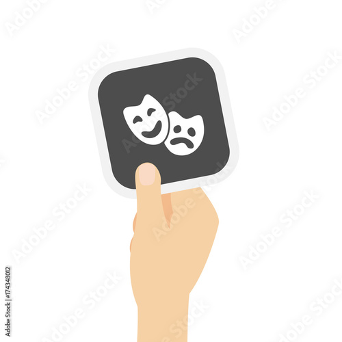 Hand hält graue Karte - Masken