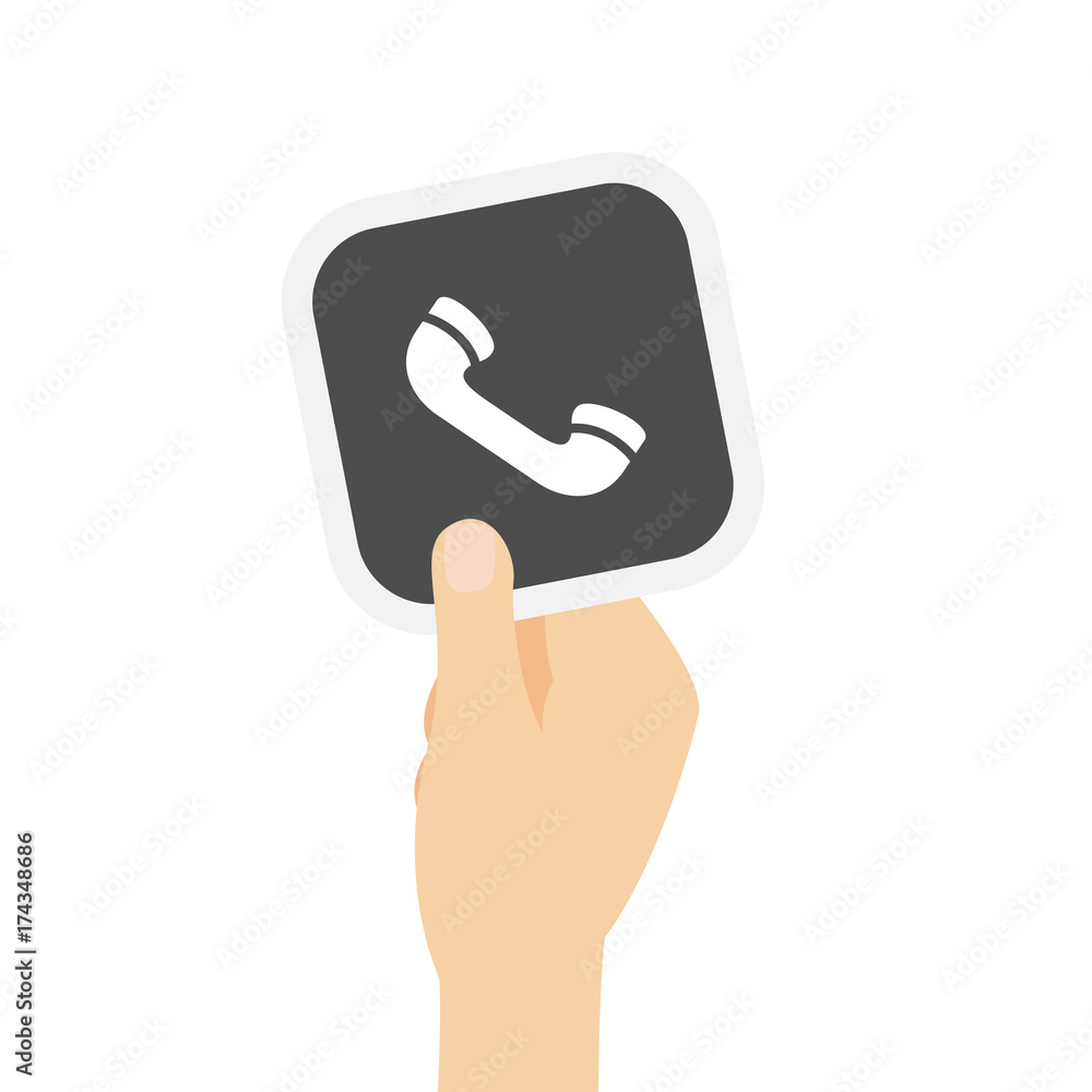 Hand hält graue Karte - Telefon Hand hält graue Karte - Telefon