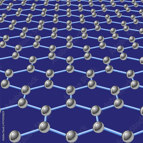 Atomic structure of graphene sheet.