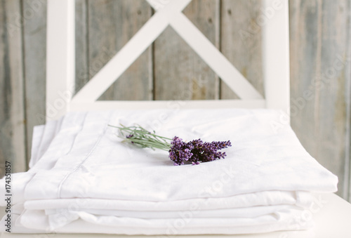 Lavender on white household linen