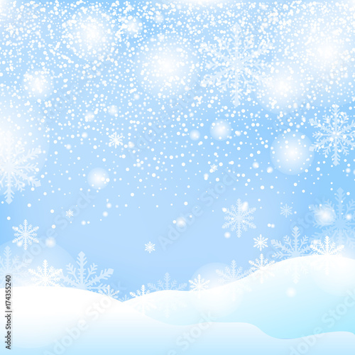 Wallpaper Mural christmas snow and winter background vector illustration Torontodigital.ca