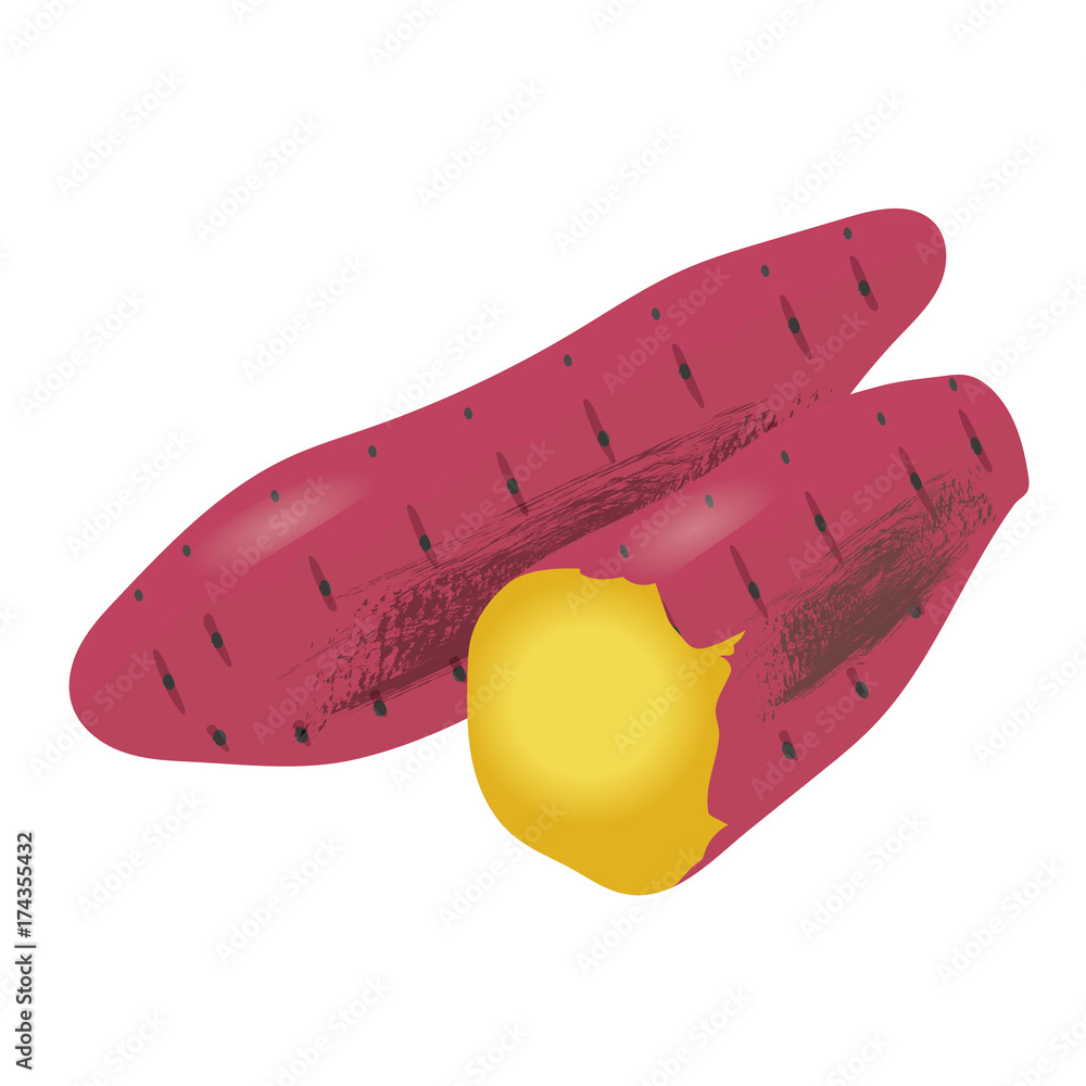 サツマイモ 焼き芋のイラスト スイーツのイラスト Sweet Potato Illustration Stock Vector Adobe Stock