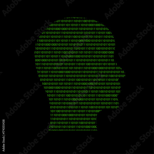 Hacker - 101011010 Icon - Kopf im Profil