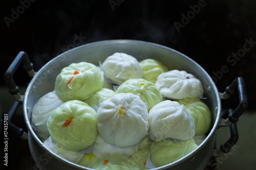 Hot steamed dumpling,chinese buns,pork bun