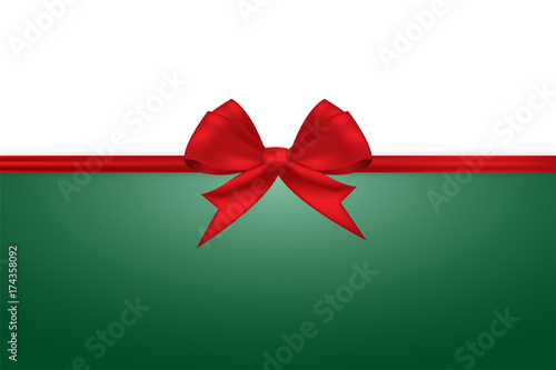 rote Geschenkschleife mit grünem Hintergrund