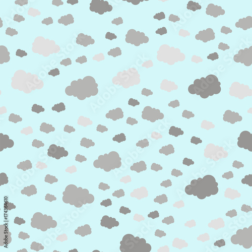 Seamless pattern cloud art nature sky background design for fabric and decor vector illustration.