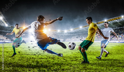 Fototapeta Naklejka Na Ścianę i Meble -  Soccer best moments. Mixed media