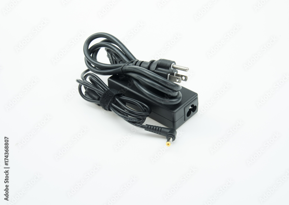 laptop (notebook) AC adapter isolated on white background laptop (notebook) AC adapter isolated on white background