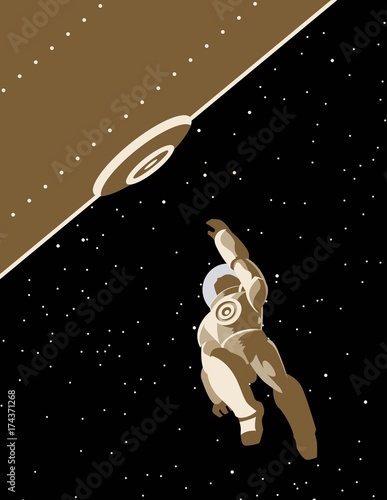astronaut falling from lock dock