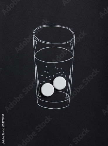 Glass of aspirin