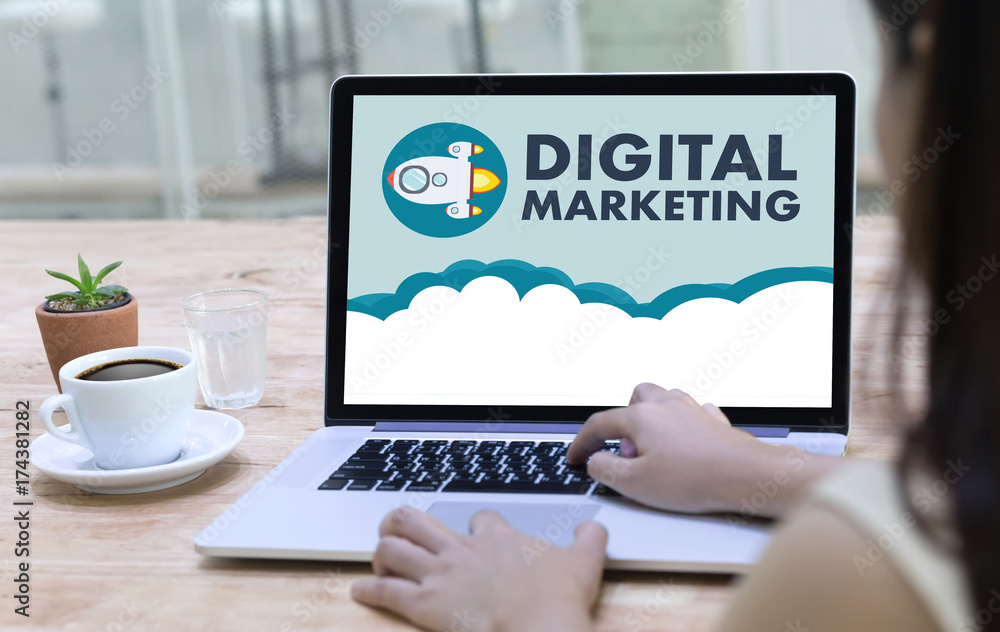DIGITAL MARKETING new startup project , market Interactive channels , Business innovation Marketing technology concept DIGITAL MARKETING new startup project , market Interactive channels , Business innovation Marketing technology concept