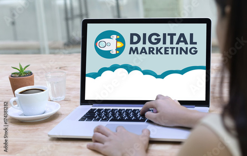 DIGITAL MARKETING new startup project , market Interactive channels , Business innovation Marketing technology concept