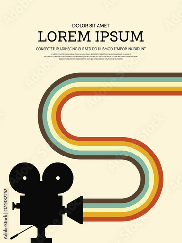 Movie and film modern retro vintage poster background