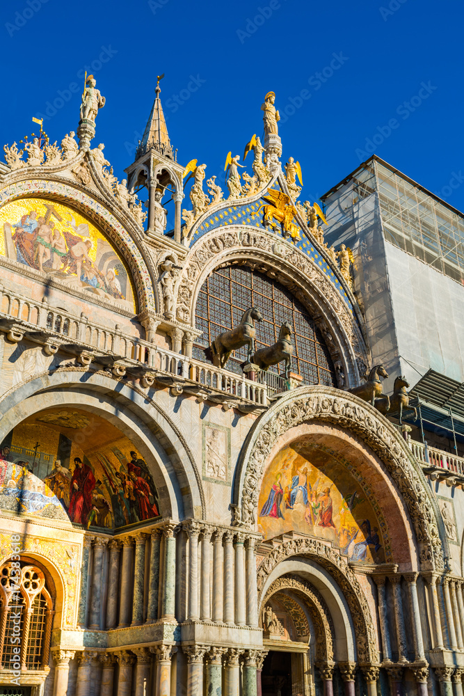 Facade of Saint Mark's Basilica in Venice