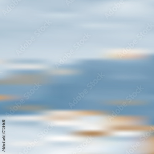 Gradient background with blue cloudy sky in the evening. Beautiful copyspace. Vector illustration. Eps10
